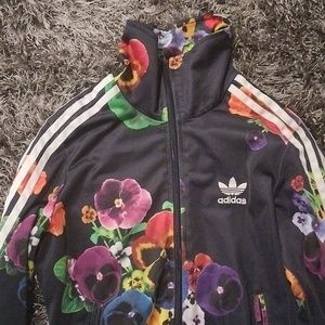 Adidas floral zippered jacket